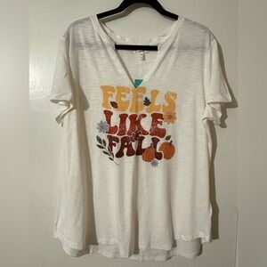 Maurices White 'Feels Like Fall' Short Sleeve Tee